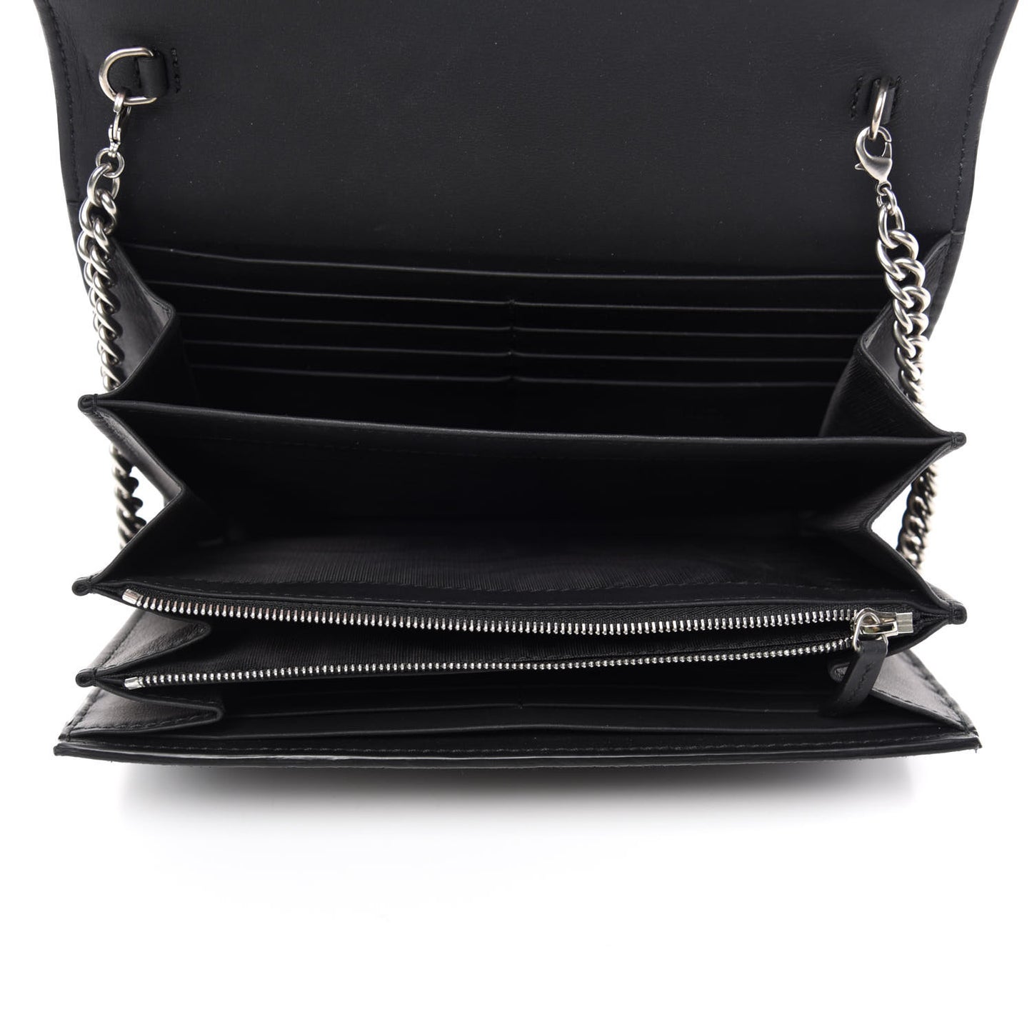 Suede Mini Dionysus Chain Wallet Black