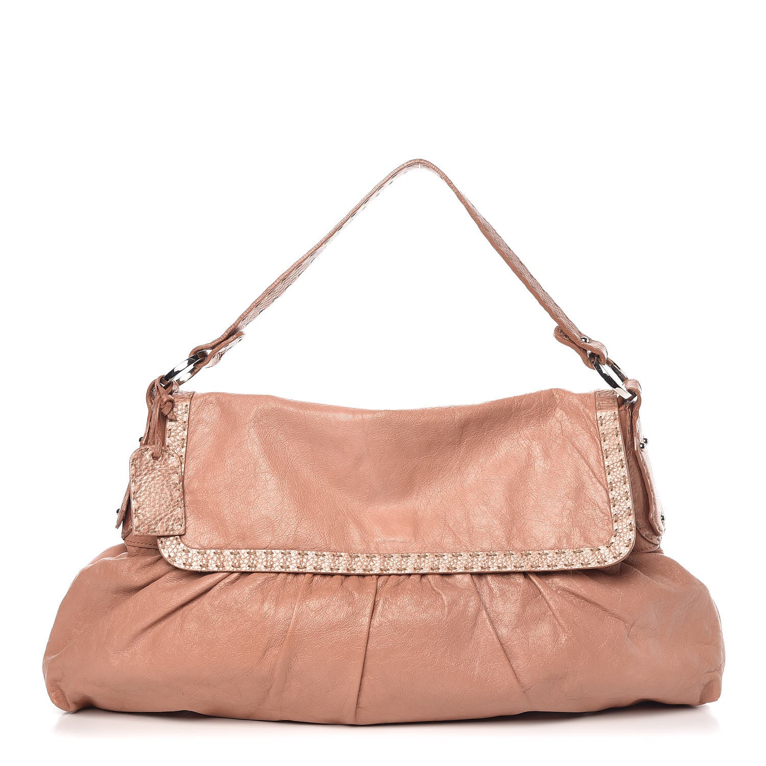 Fendi Lambskin Calfskin Romano Selleria Large Chef Shoulder Bag Pink 1 of 13