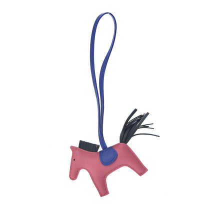 Hermes Milo Lambskin Grigri Rodeo Horse Bag Charm PM Rose Azalee Vert Cypress Bleu Electrique 1 of 5
