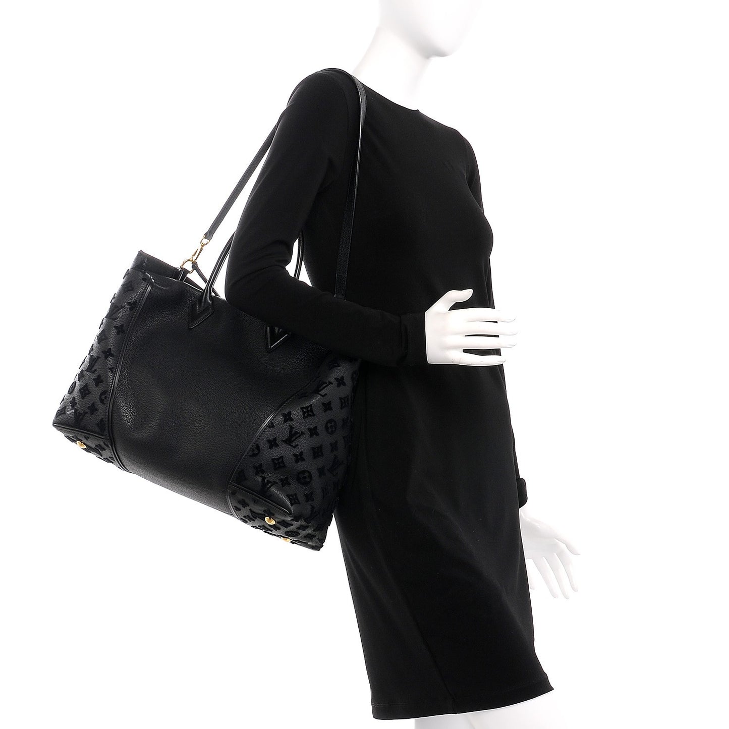 Cuir Orfevre Veau Cachemire Tote W GM Black