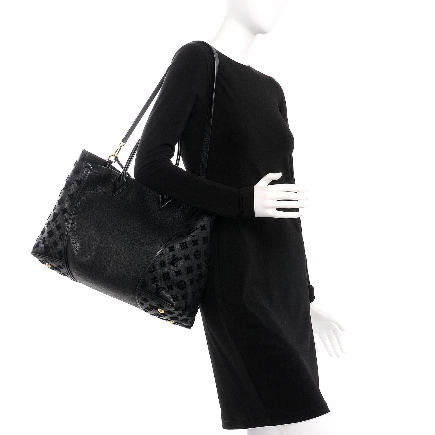Louis Vuitton Cuir Orfevre Veau Cachemire Tote W GM Black 2 of 8