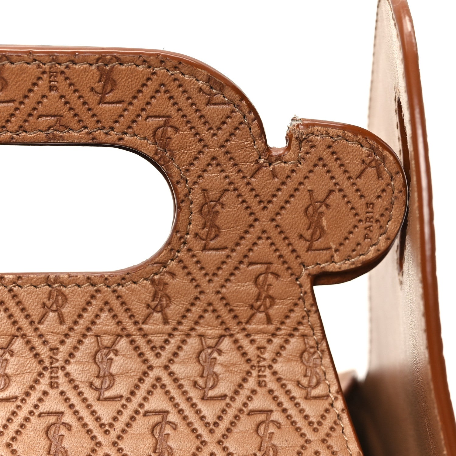 Saint Laurent Calfskin Monogram Take Away Box Dusty Vintage Brown Gold 11 of 11