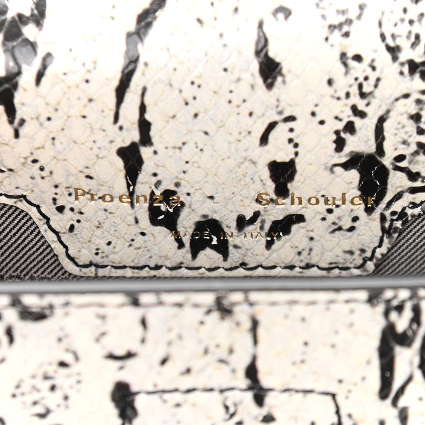 Calfskin Snakeskin Embossed Micro PS11 Belt Bag Optic White Black