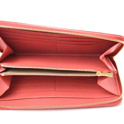 Celine Lambskin Large Zip Around Multifunction Wallet Orange Grey 5 of 10