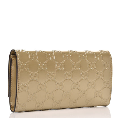 Gucci Metallic Guccissima Signature Bowy Continental Wallet Golden Beige 3 of 7