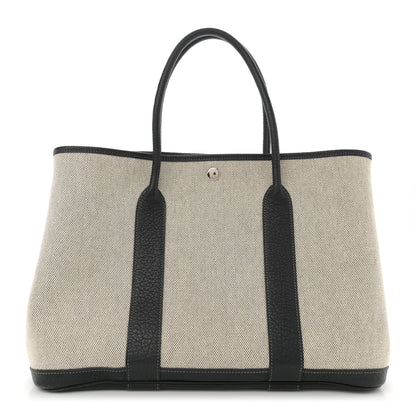 Hermes Buffle Skipper Toile Garden Party 36 MM Tote Black 1 of 10