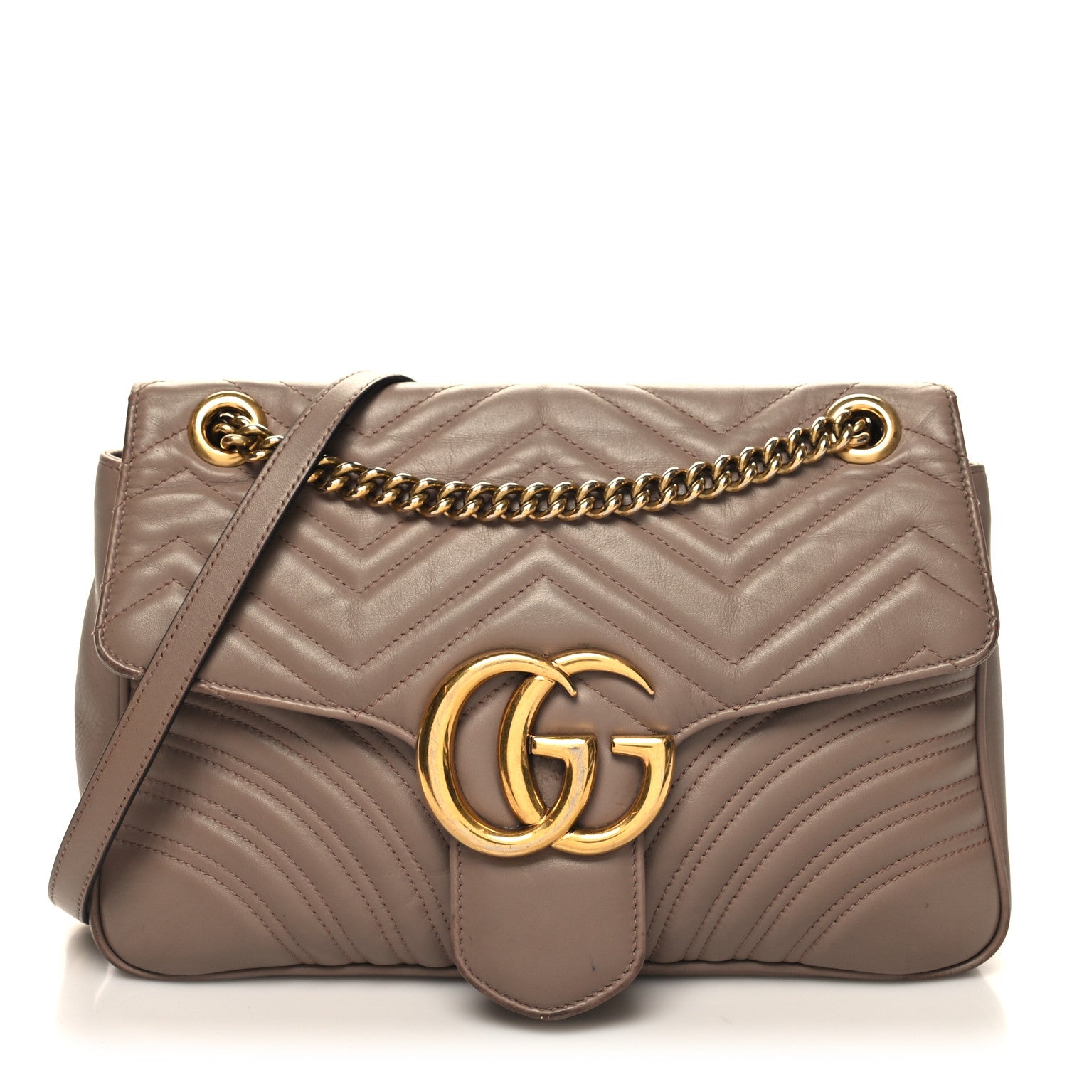 Gucci Calfskin Matelasse Medium GG Marmont Shoulder Bag Porcelain Rose 1 of 14