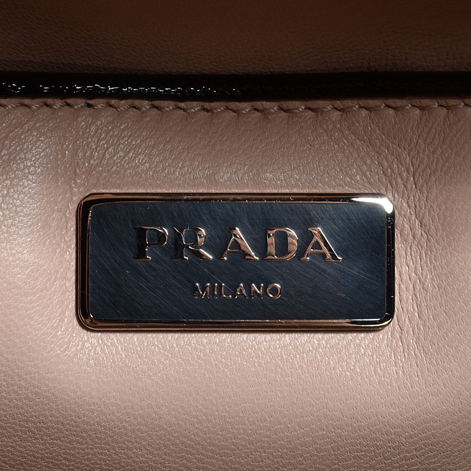 Prada Saffiano Vernice Small Crystal Pyramid Bag Black 7 of 10