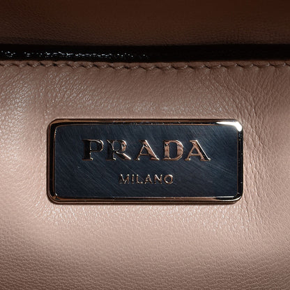 Prada Saffiano Vernice Small Crystal Pyramid Bag Black 7 of 10