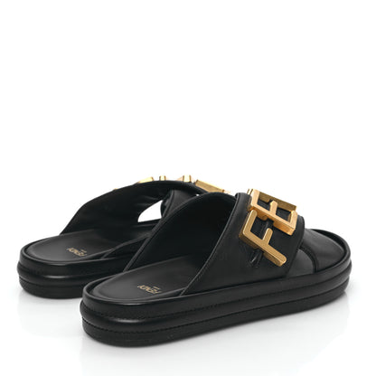 Fendi Vitello Womens Fendigraphy Slide Sandals 36 Black 4 of 10