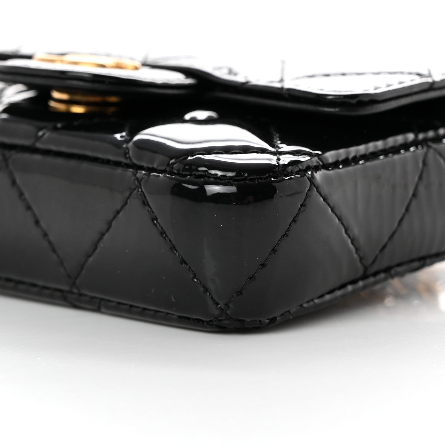Chanel Patent Enamel Quilted Mini Chain Flap Black 5 of 9