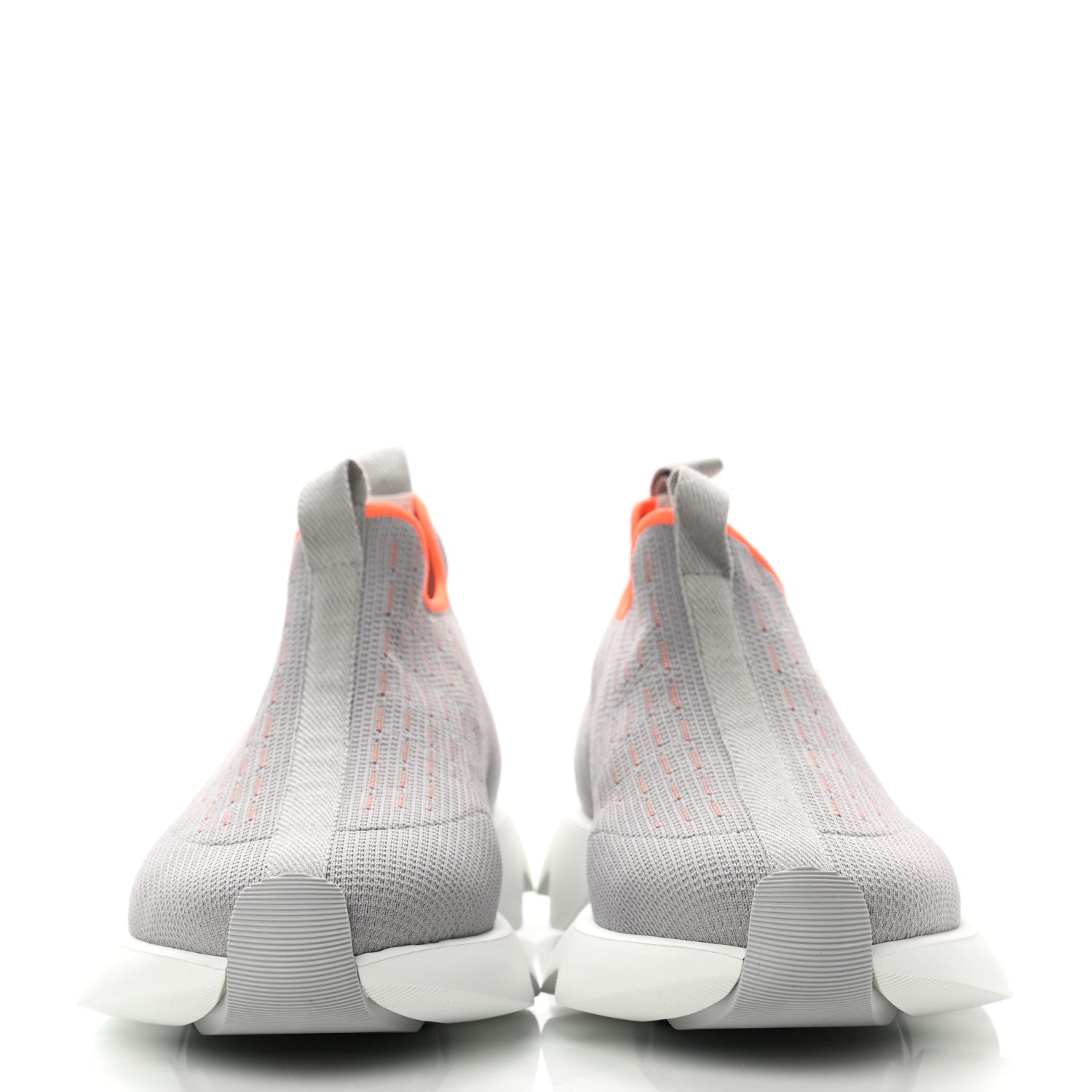 Hermes Technical Canvas Goatskin Womens Eclair Sneakers 38.5 Gris Clair 2 of 9
