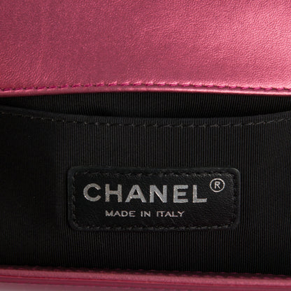 Chanel Metallic Patent Calfskin Quilted Medium Boy Flap Pink 6 of 7