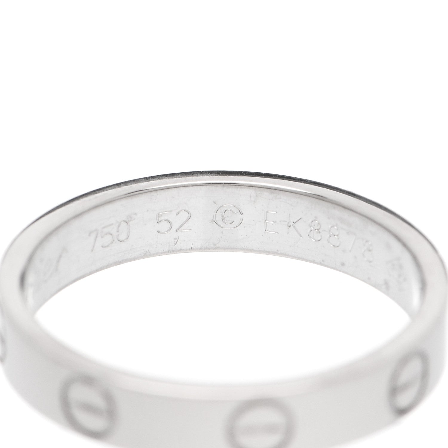Cartier 18K White Gold 3.5mm LOVE Wedding Band Ring 52 6 4 of 5