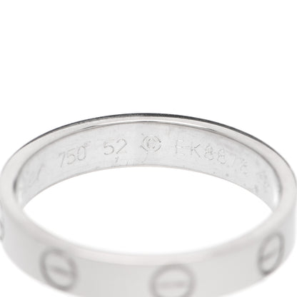 Cartier 18K White Gold 3.5mm LOVE Wedding Band Ring 52 6 4 of 5