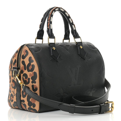 Louis Vuitton Empreinte Monogram Giant Wild At Heart Speedy Bandouliere 25 Black 3 of 9
