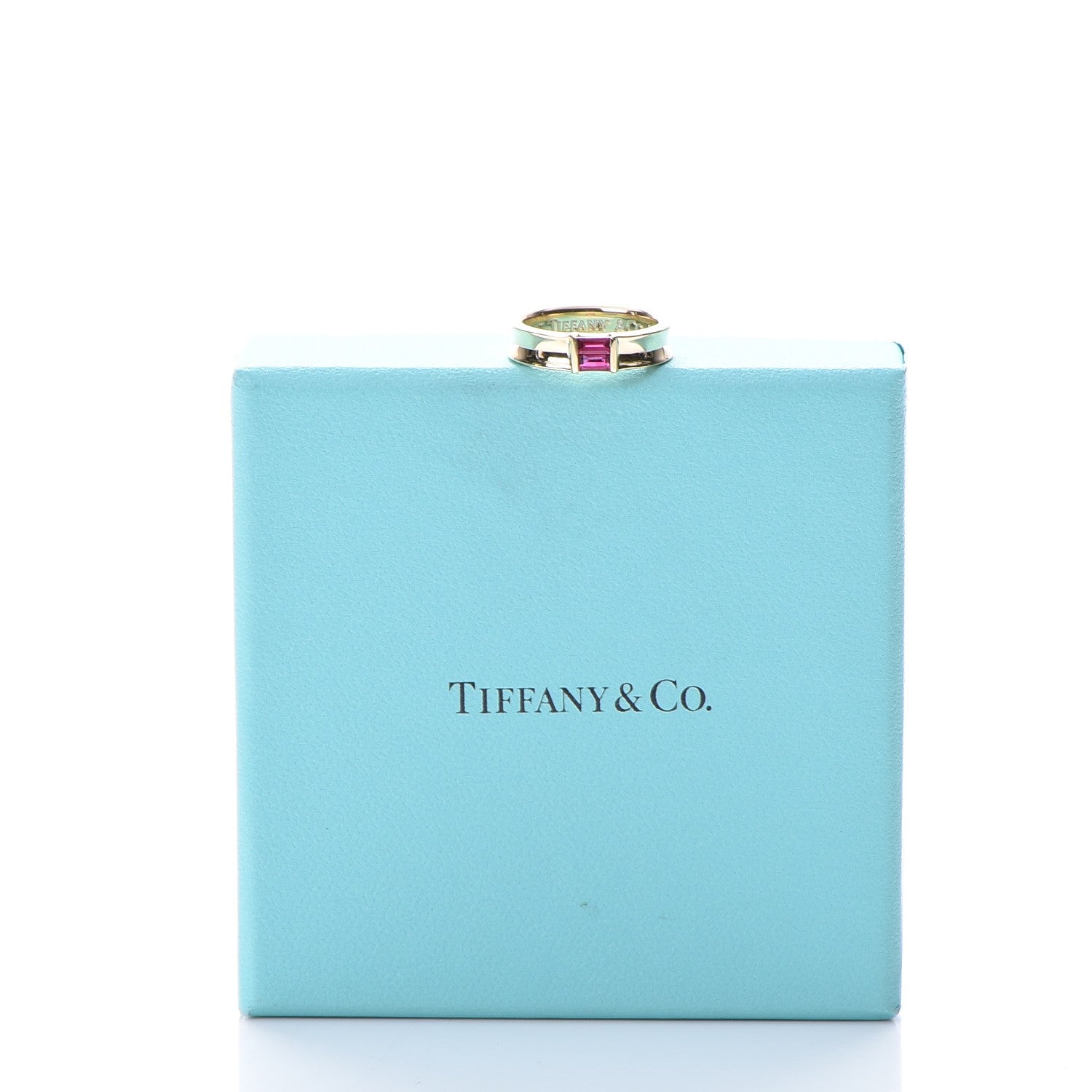 Tiffany 18K Yellow Gold Ruby Stacking Ring 48 4.5 7 of 7
