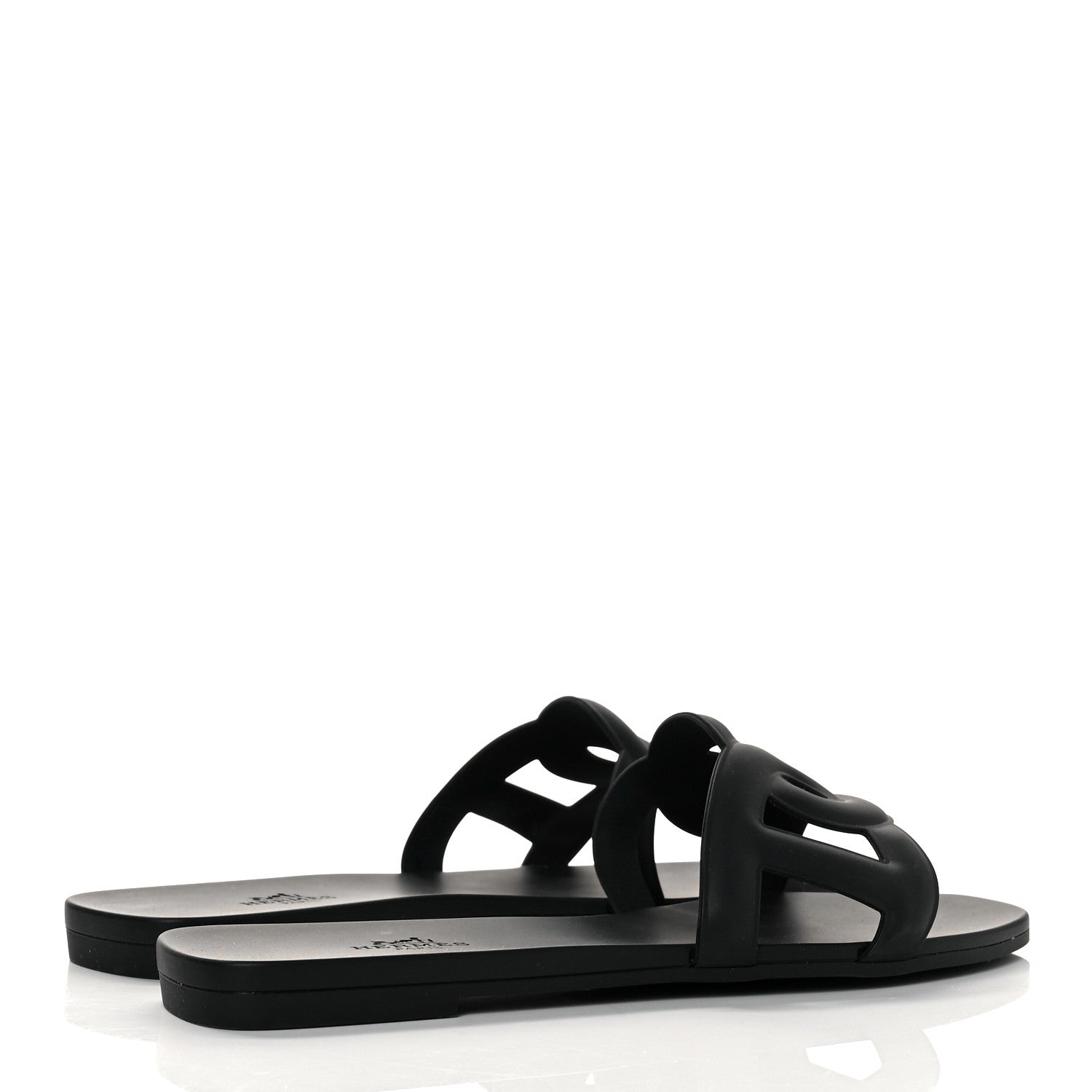 Hermes Rubber Aloha Sandals 38 Black 4 of 9