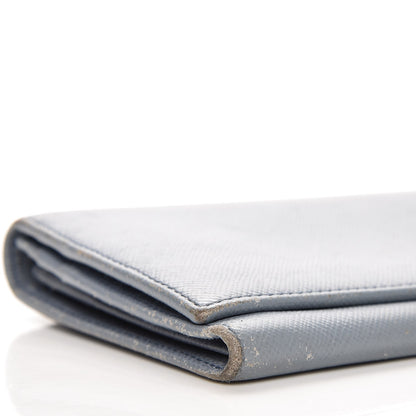 Prada Saffiano Triangle Continental Flap Wallet Pervinca 10 of 12