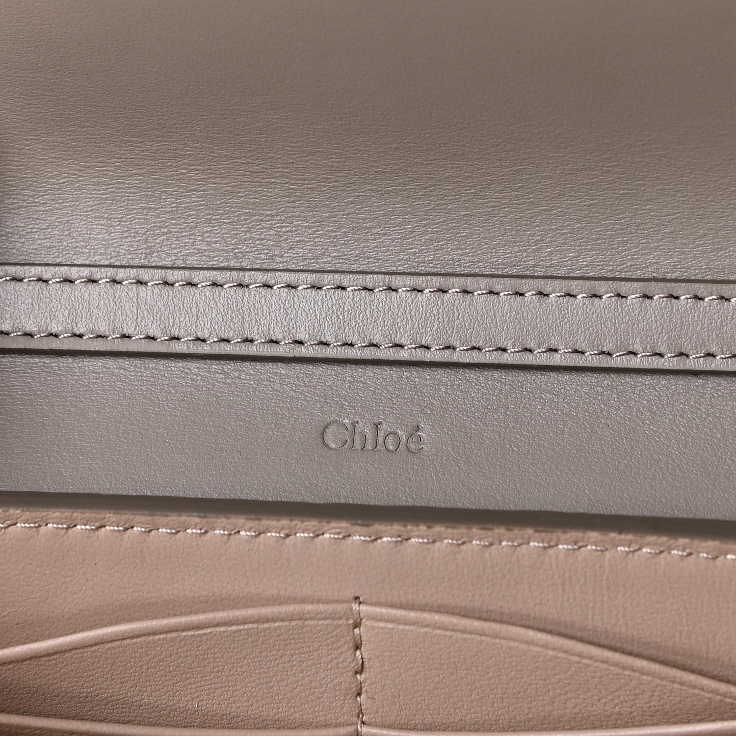 Chloe Grained Calfskin Aby Chain Wallet Motty Grey 5 of 10