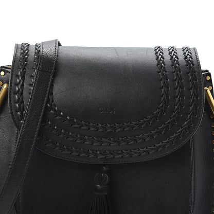 Chloe Calfskin Braided Medium Hudson Shoulder Bag Black 11 of 11