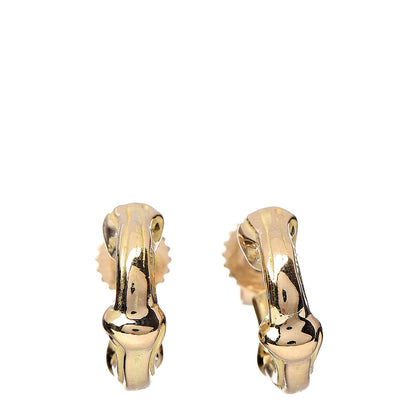 Tiffany 18K Yellow Gold Mini Bamboo Hoop Earrings 1 of 5