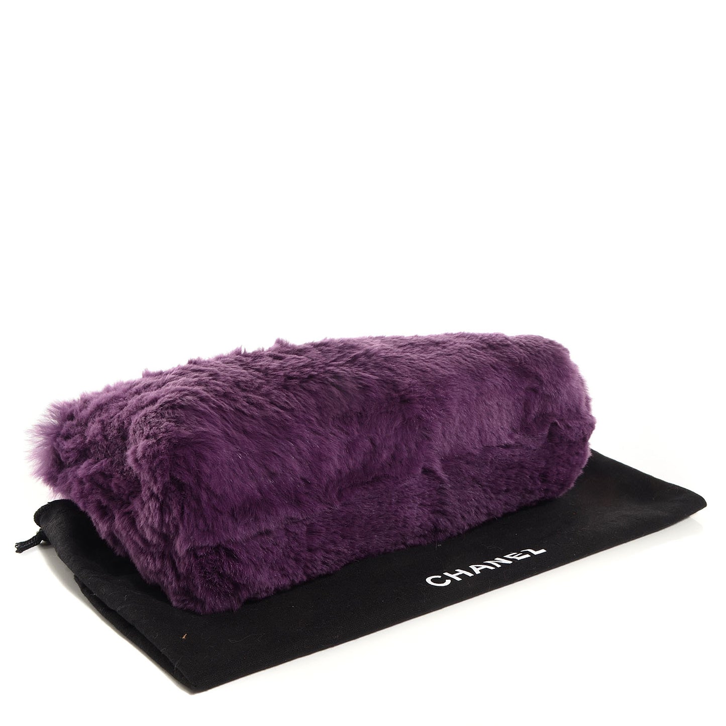 Rabbit Fur Shoulder Bag Dark Purple