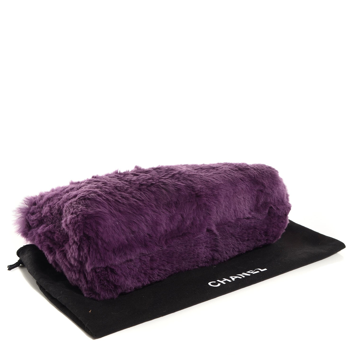 Chanel Rabbit Fur Shoulder Bag Dark Purple 4 of 7