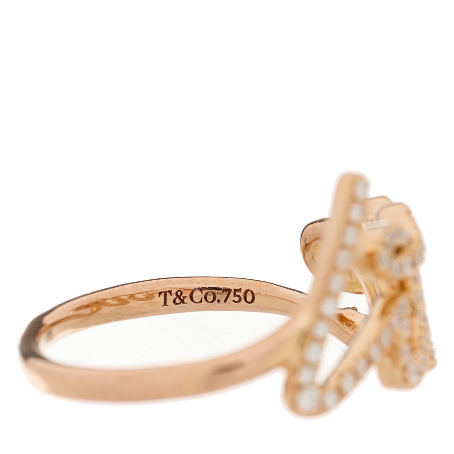 18K Rose Gold Diamond Paloma's Graffiti Love Ring 52 6