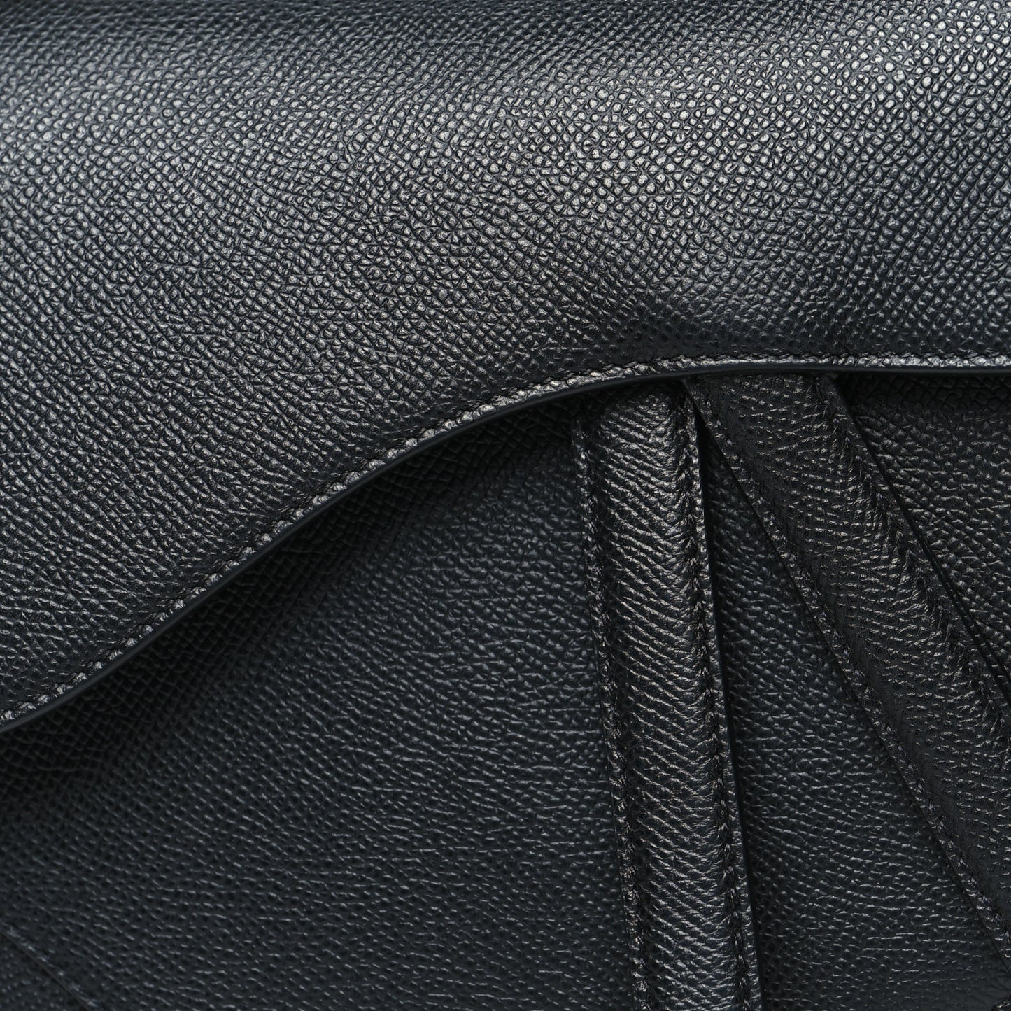 Grained Calfskin Saddle Bag Black