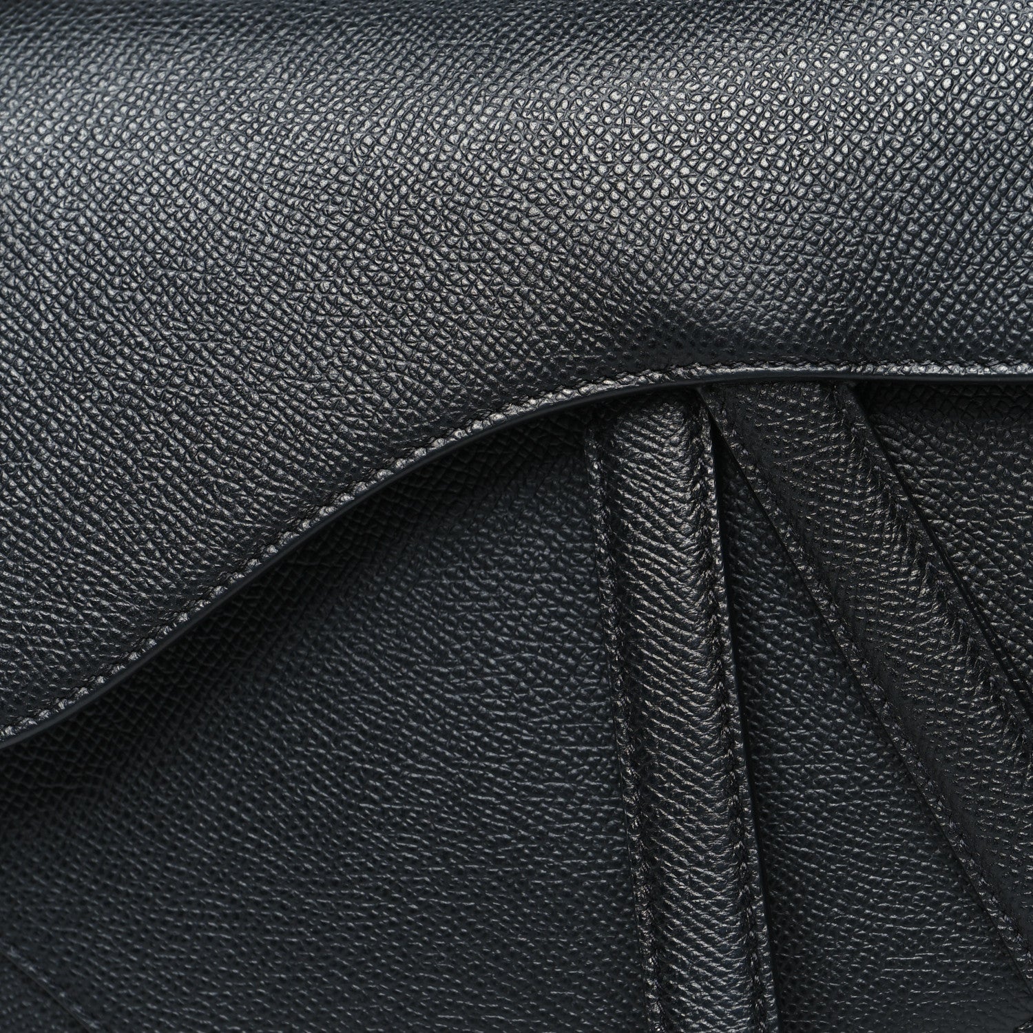 Christian Dior Grained Calfskin Saddle Bag Black 8 of 10