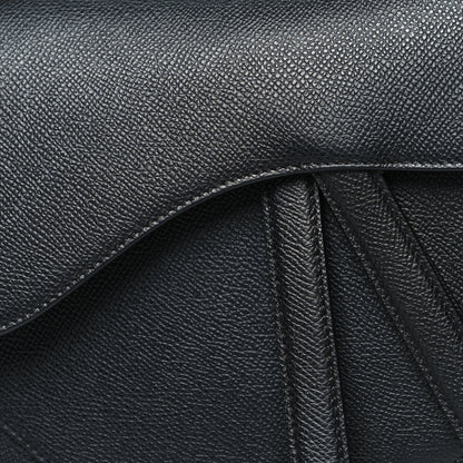 Christian Dior Grained Calfskin Saddle Bag Black 8 of 10