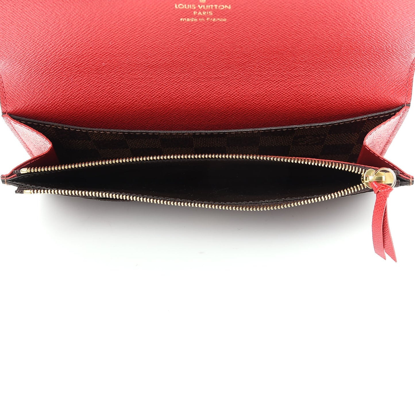 Damier Ebene Emilie Wallet Red