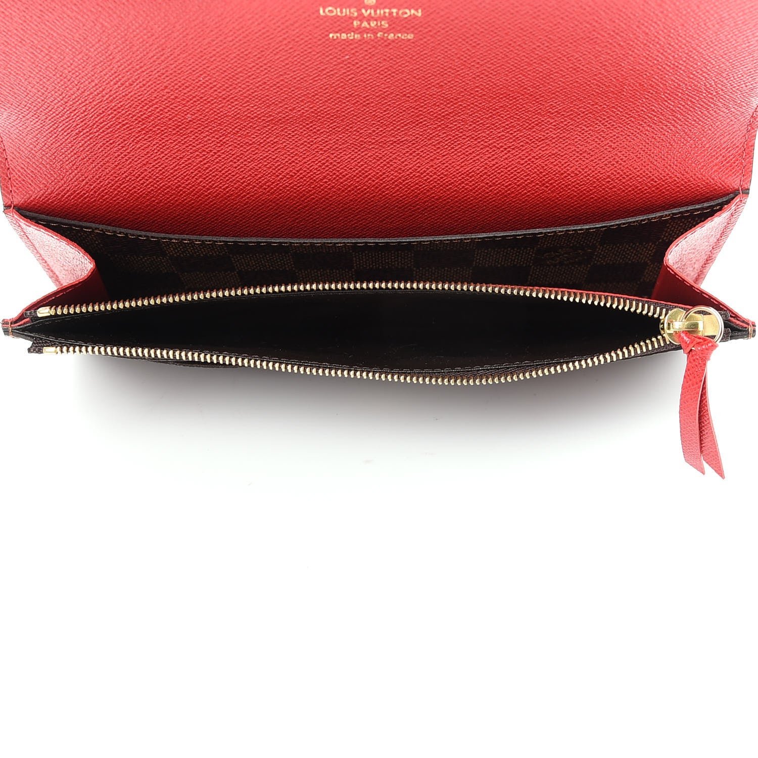 Louis Vuitton Damier Ebene Emilie Wallet Red 5 of 7