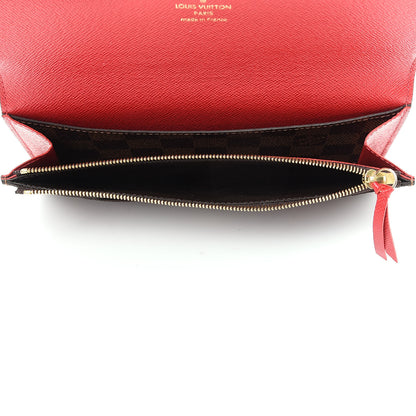 Louis Vuitton Damier Ebene Emilie Wallet Red 5 of 7