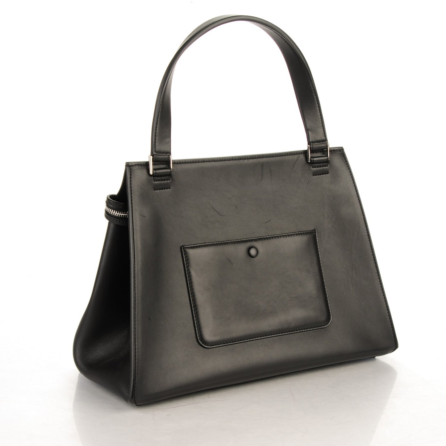 Pony Hair Medium Edge Shoulder Bag Ocean Blue