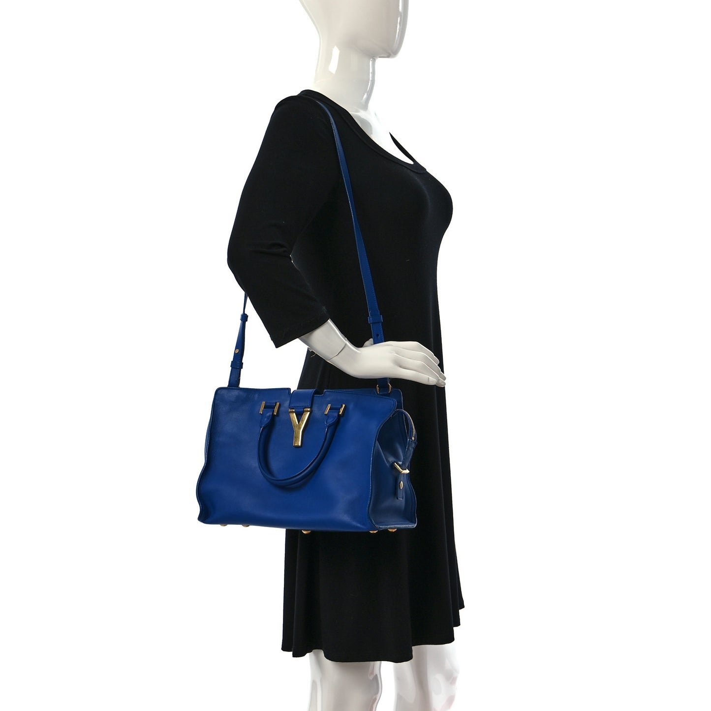 Calfskin Small Classic Y Cabas Royal Blue