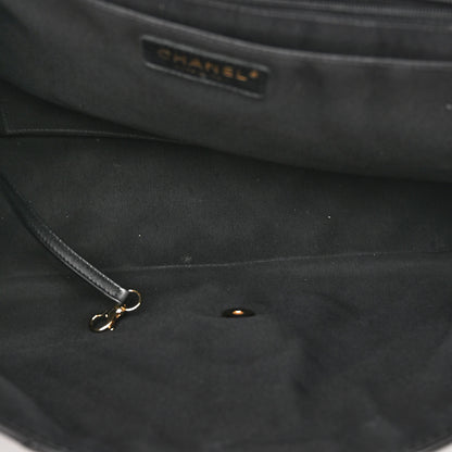 Chanel Metallized Calfskin Quilted Small XXL Travel Flap Bag Black 5 of 10