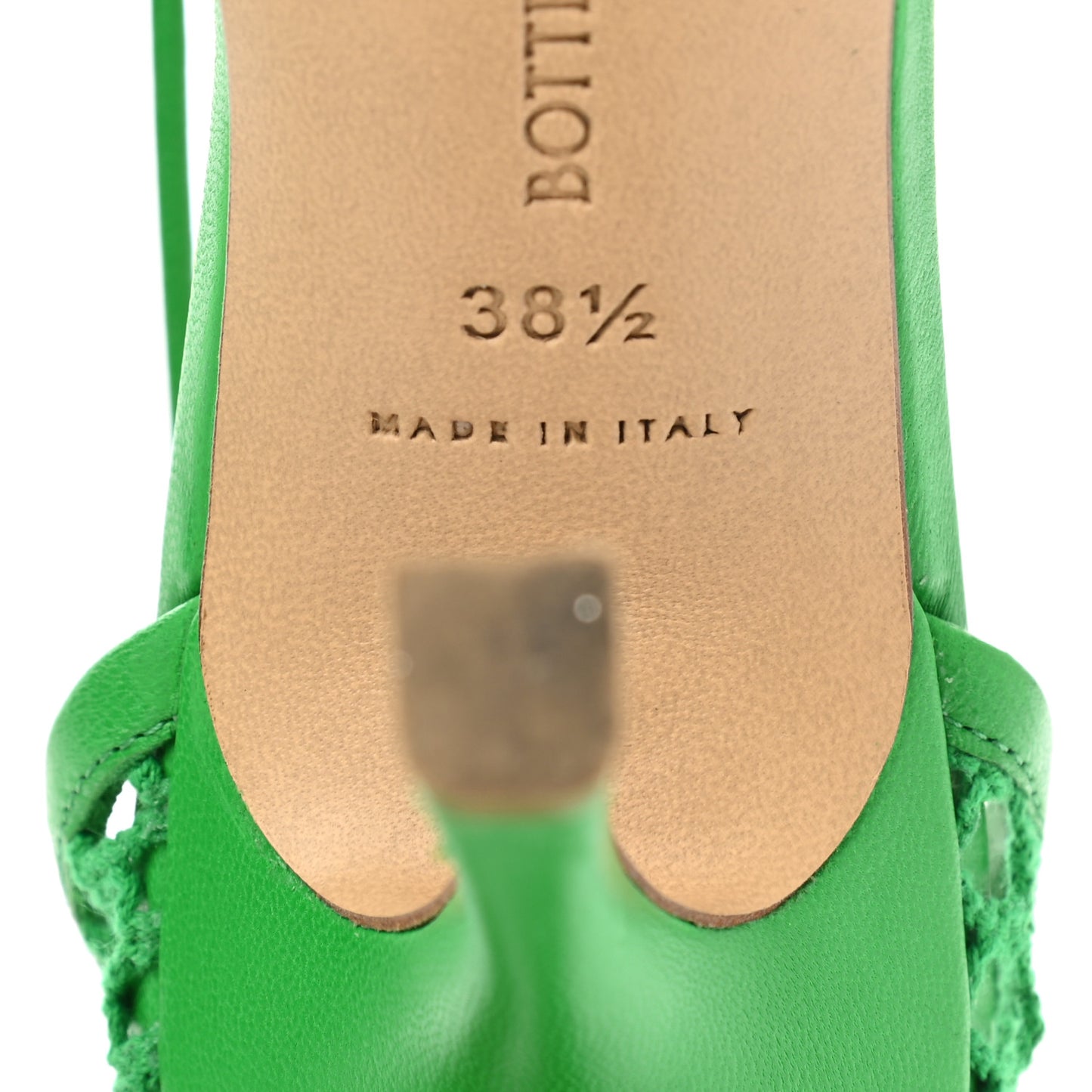 Mesh Nappa Stretch Ankle Tie 90mm Sandals 38.5 Grass