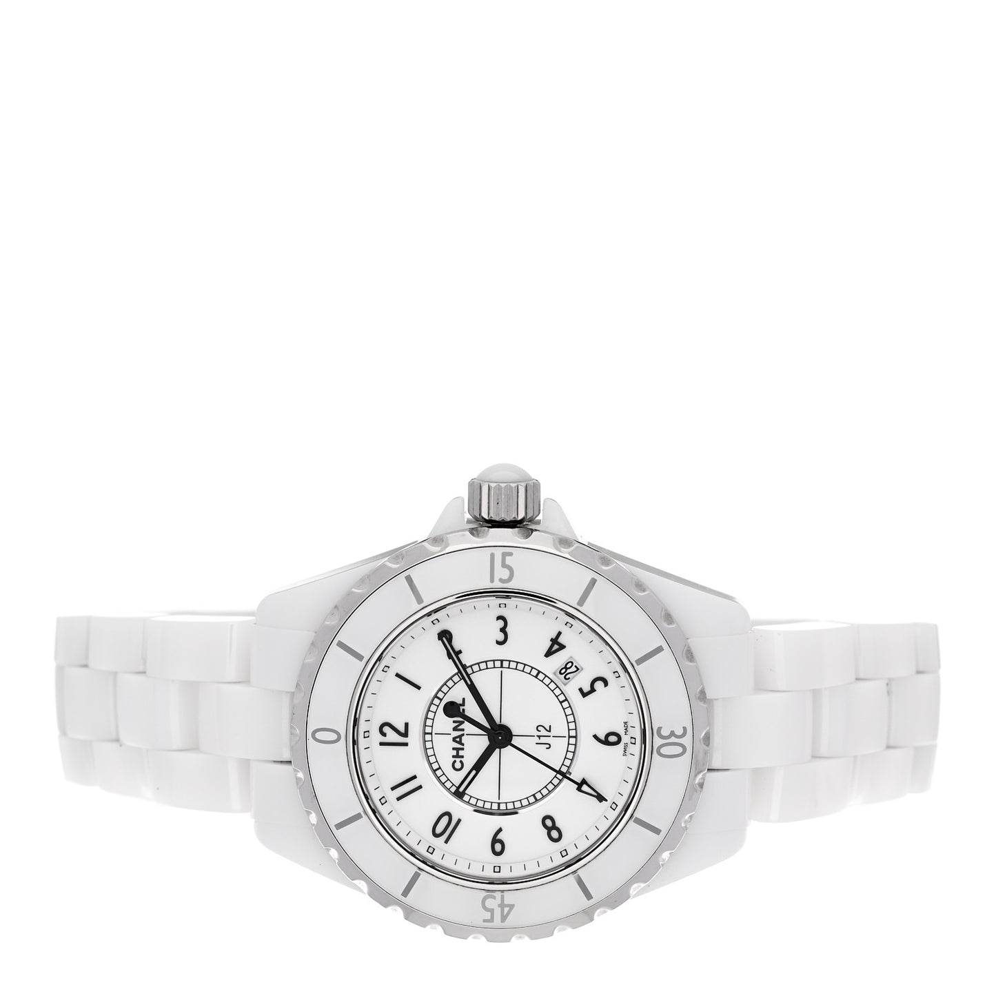 Stainless Steel Ceramic 33mm J12 Quartz Watch White