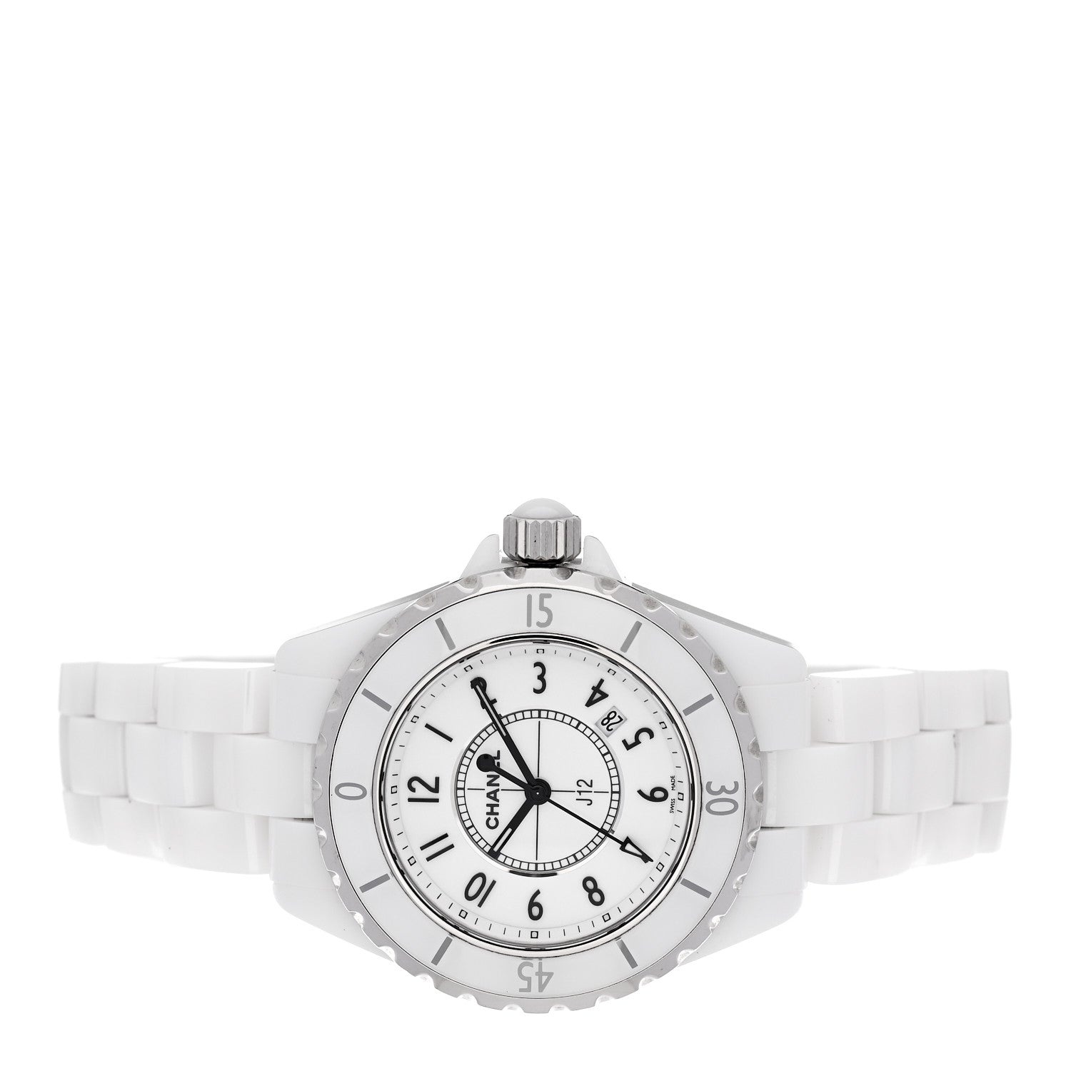 Chanel Stainless Steel Ceramic 33mm J12 Quartz Watch White 2 of 4