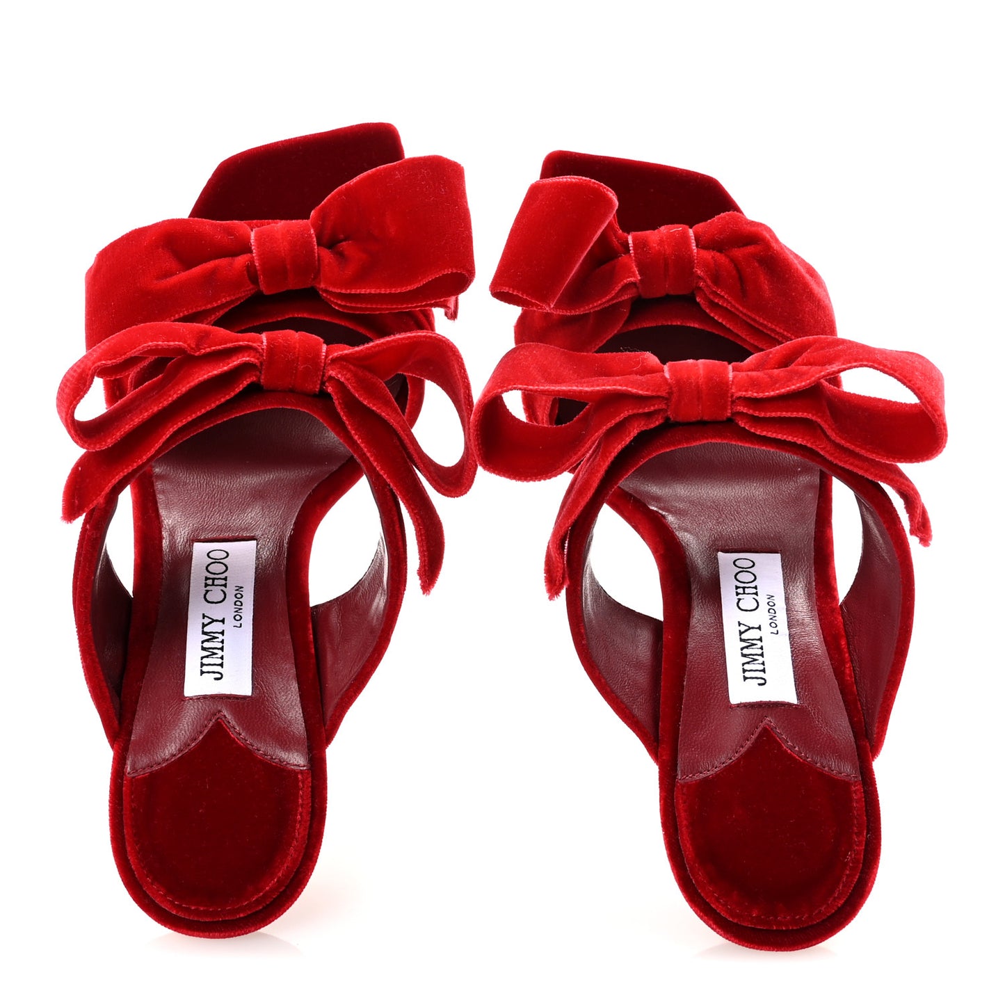 Velvet Bow Flaca 100 Sandals 38.5 Red