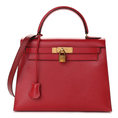 Hermes Courchevel Kelly Sellier 28 Rouge Vif 1 of 12