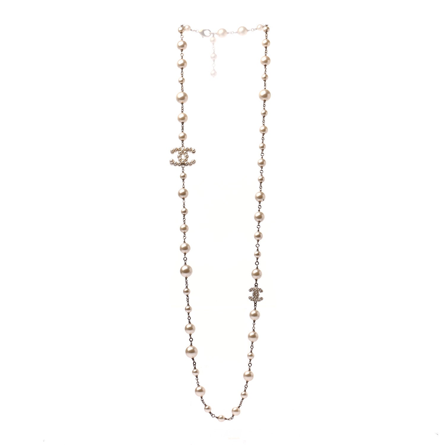Chanel Pearl CC Long Necklace Gold 3 of 5