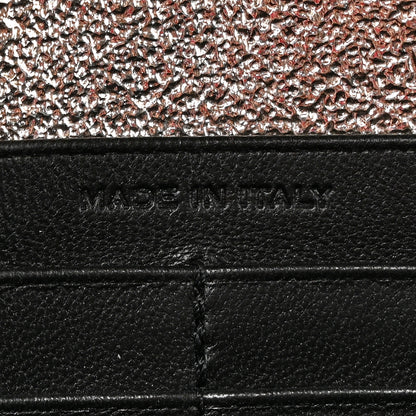 Saint Laurent Metallic Crackled Calfskin Matelasse Chevron Monogram Chain Wallet Gold 7 of 17