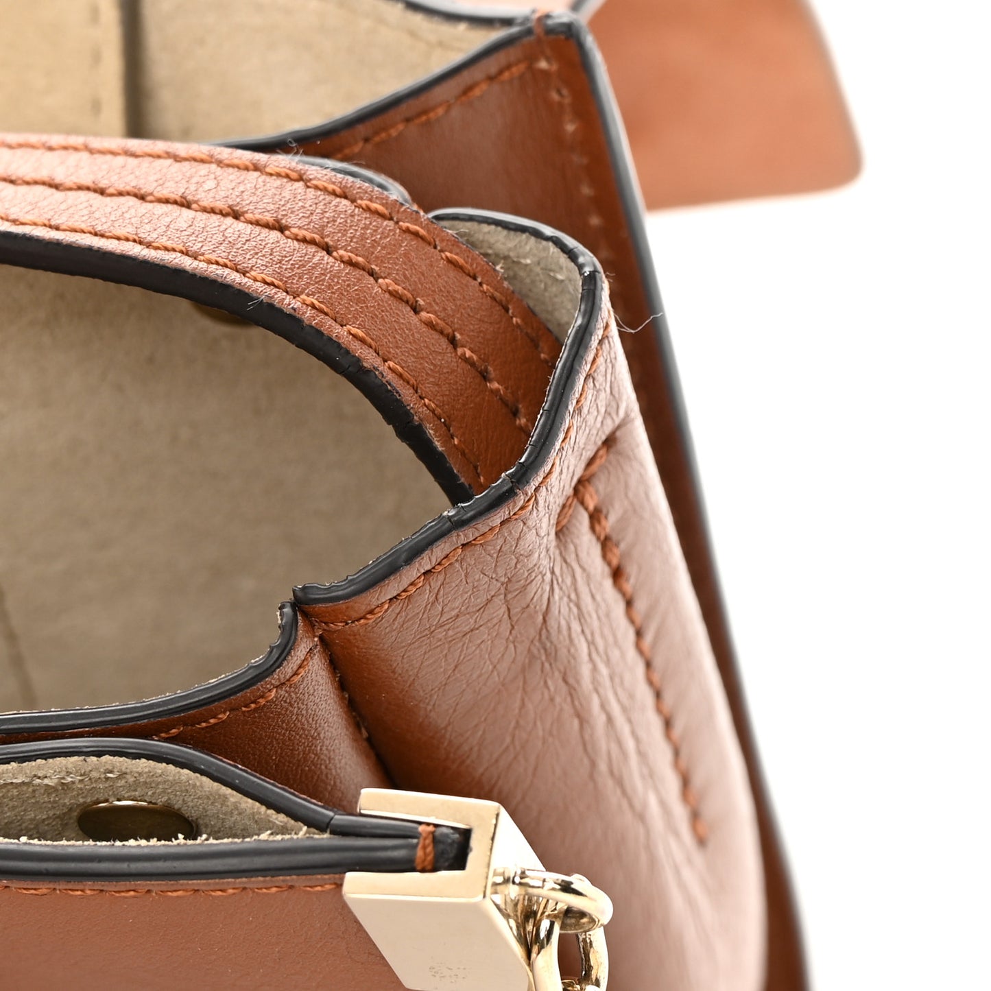 Suede Calfskin Small Faye Shoulder Bag Tobacco