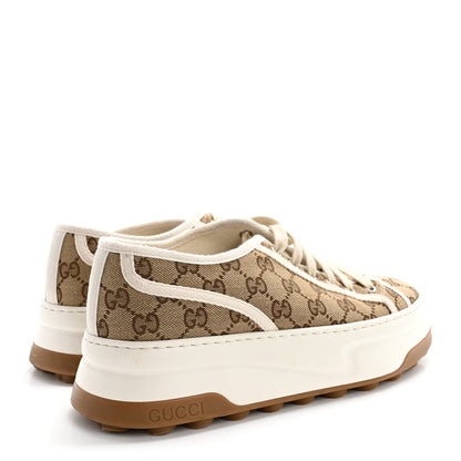 Gucci GG Monogram Mens 1977 Tennis Platform 52mm Sneakers 8 Beige Ebony Mystic White 4 of 11