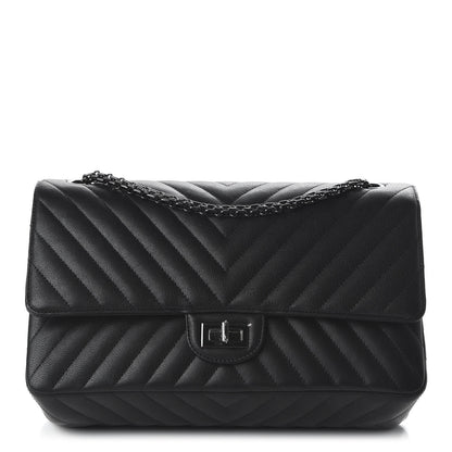Chanel Sheepskin Chevron Quilted 2.55 Reissue 226 Flap So Black 1 of 10