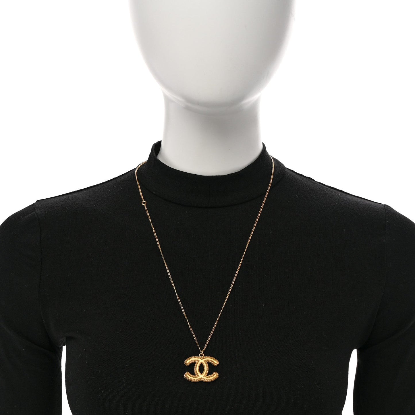 Metal CC Necklace Matte Gold