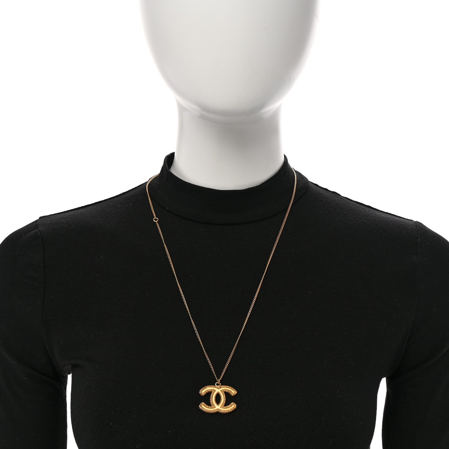 Chanel Metal CC Necklace Matte Gold 2 of 7